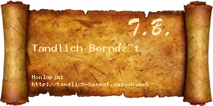Tandlich Bernát névjegykártya
