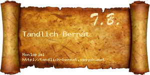 Tandlich Bernát névjegykártya